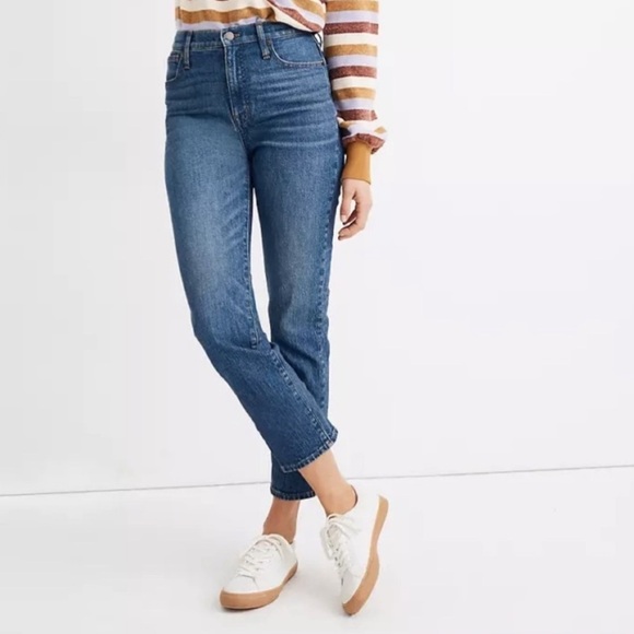 Madewell Mid Rise Classic Straight Jeans - Picture 1 of 13